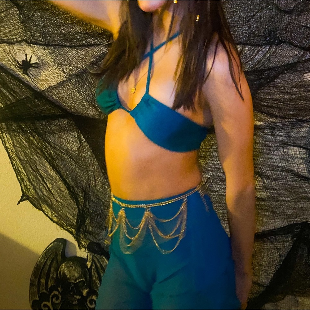 This is a swim set but I wore it as a Halloween costume!